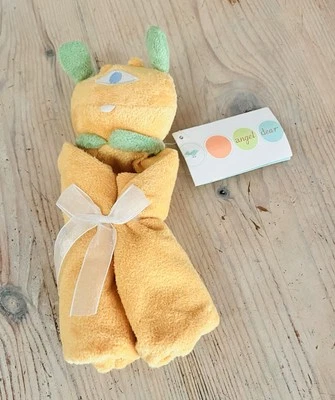 NEW ANGEL DEAR One Eye Yellow Green MONSTER Alien Security Blanket Lovey NWTS - Image 1 of 4