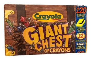 Crayola Cofre de Crayones Gigante 120 Colores Caja Tesoro 1997 De Colección Nuevo - Imagen 1 de 2