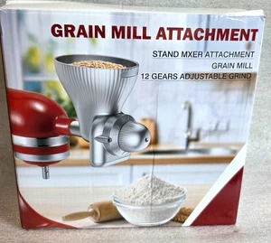 Ganzmetall Getreidemühlenaufsatz für KitchenAid Standmixer, 12 Stufen Mehlkorn - Bild 1 von 3