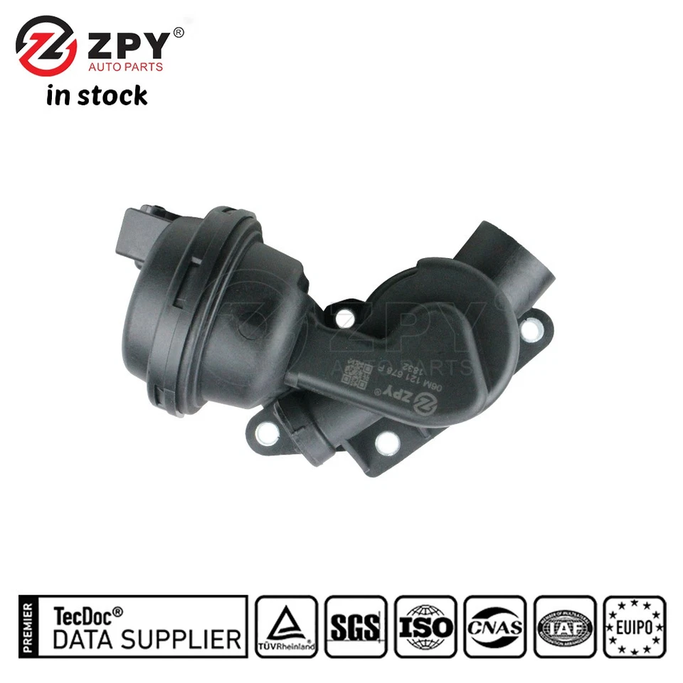 ZPY Engine Coolant Thermostat Valve For VW Audi A4 A6 Q7 3.0T 06M 121 678F - Image 1 of 4