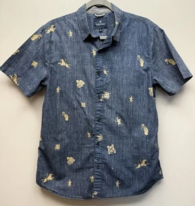 Roark Revival Herren Blau Kurzarm Hemd mit Knopfleiste Gr. M - Bild 1 von 6