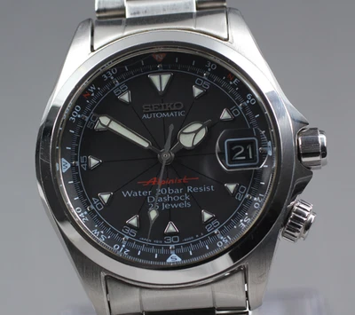 [Exc+4] SEIKO Alpinist 4S15-6000 SCVF005 Black Dial Automatic Men's Watch JAPAN - Image 1 of 4