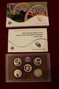 2015-S U.S. Mint CLAD America the Beautiful Quarters Proof Set, with COA - Picture 1 of 3