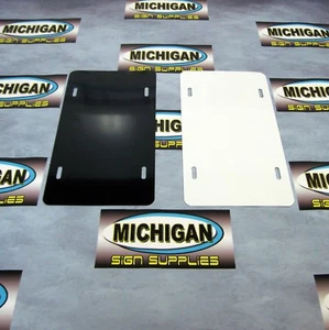 Thick 2-Sided Gloss White/Black .040 Aluminum License Plate Blank Free Shipping! - Picture 1 of 3