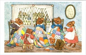 Margaret Tempest Patchwork Quilt ~ gekleidete Mäuse #428 MEDICI SOCIETY Postkarte - Bild 1 von 2