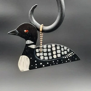 Vintage Handcrafted Loon Bird Ornament or Keychain - Picture 1 of 2