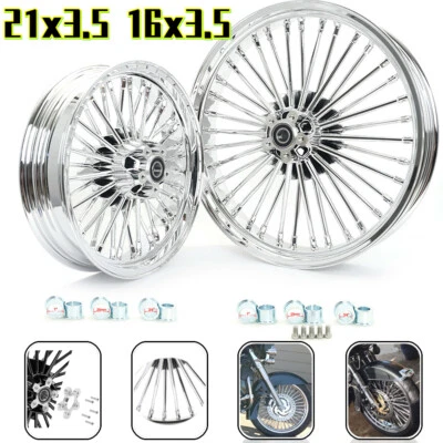 Llantas de radios gruesos 21 y 16 3,5 para Harley Touring Road King Glide 2000-2008 Foto 1 de 4