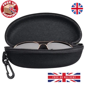 Hard EVA Zipper Glasses Case - Travel Sunglasses Reading Eyeglass Pouch UK - Picture 1 of 12