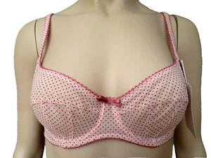 Elle Macpherson Harmonies Bra 34B Apricot Pink Lace Underwire Polka Dot New - Picture 1 of 8