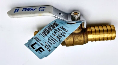 3/4-дюймовый шаровой клапан Apollo латунная штуцерная вставка для полиэтилена без свинца NSF ANSI - Изображение 1 из 4