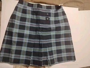 CKW Blue Plaid Tartan Pleated Skirt Sz Junior 18 School uniform - Picture 1 of 6