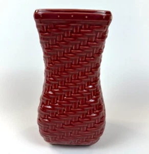 Jarrón de cerámica Longaberger pimentón tejido reflejos 8 1/4" cesta cuadrada 3166340 - Imagen 1 de 10