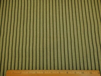 Civil War Reproduction Fabric By Yard Green Beige Floral Stripe Premium Cotton - Image 1 of 2