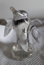 pinguin-skulptur,mundgeblasen,kristallglas,1975 gefertigt/glashütte friedrich
