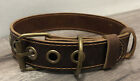 Jeereal Leather Dog Collar 14.6”-18.5” Neck (35-44cm) Brown     1 1/8” Wide