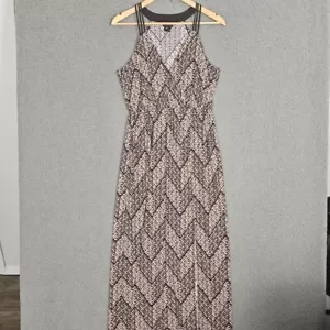 Enfocus Studio Maxi Dress Sleeveless Womens Size 6 Pink Black Geometric Print - Picture 1 of 7