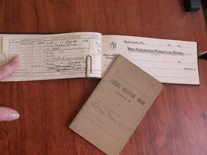Chequera Citizens National Bank Towanda 1933, PA (en su mayoría sin usar) diario basura - Imagen 1 de 3