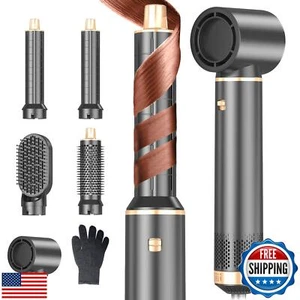 5 in 1 Hair Dryer Brush Hot Air Curling Brush Negative Ion Air Styler - Picture 1 of 5