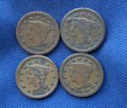 A Lot Of (4) Consecutive Liberty Head  Large Cents .