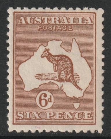Australia - 1923 6d Chestnut Kangaroo 3rd Wmk MH   (Ref: 218) Cover