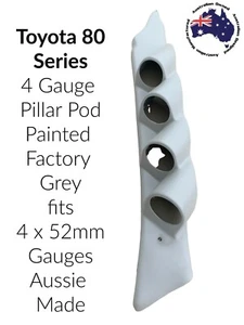4 Gauge Pillar pod suit 80 Series Toyota Landcruiser Painted Factory Grey 52mm - Picture 1 of 6