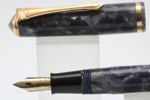 Pluma Estilográfica De Colección (c1938-45) PILOT Gris Mármol Celuloide Cuentagotas Finas, GT - Imagen 1 de 8