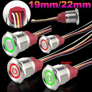 19mm/22mm Metal Push Button Switches Momentary/Latching Sensor Switch 6-24V IP67 - Picture 1 of 16