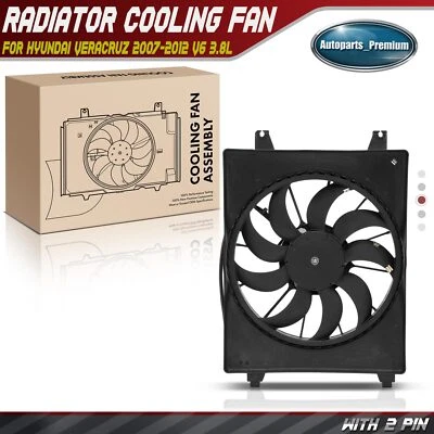 Conjunto de ventilador de refrigeración del radiador izquierdo con cubierta para Hyundai Veracruz 2007-2012 3,8 L Foto 1 de 4