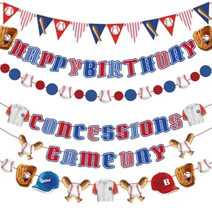 Pre-Strung Baseball Party Decorations with Concessions and game day Banners, ... - Picture 1 of 7