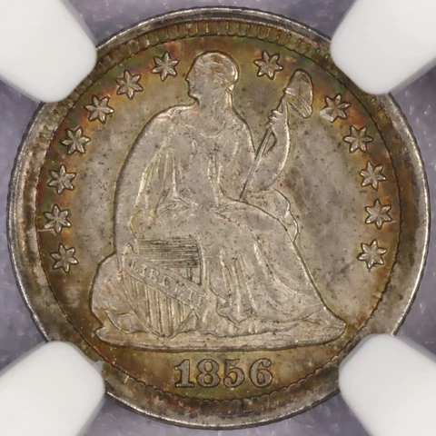 1856 Seated Liberty Half Dime - NGC MS 61 Cover