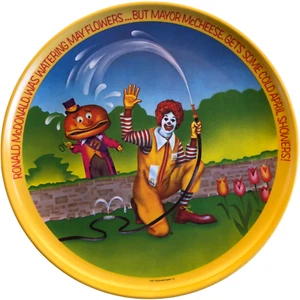 Vtg Ronald McDonald Lexington Plate 1977 Spring Melamine Mayor McCheese Tulips - Picture 1 of 5