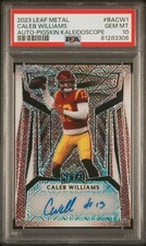2023 LEAF METAL CALEB WILLIAMS PIGSKIN KALEIDOSCOPE AUTO /5 #BACW1 PSA 10 GEM MT