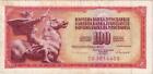 Q2174 Banknote Yugoslavia 100 Dinara Statue Horse 1986 -> Offer