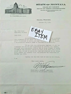 1934 W.L. Carta intestata pubblicitaria FITZSIMMONS STATO DI MOTNANA - Foto 1 di 1