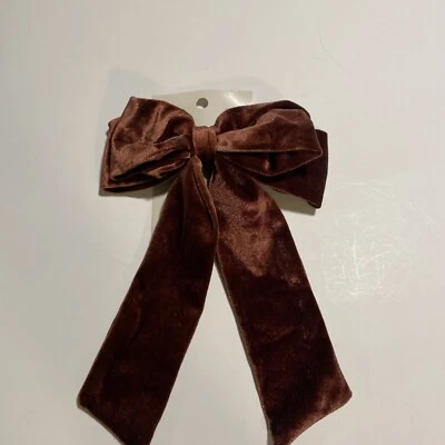 Brown 9” Velvet Hair Bow New  - Image 1 of 3