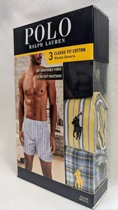 POLO Ropa Interior Para Hombre Tejido Algodón Boxers Ralph Lauren PONY AMARILLO PAQUETE DE 3 - Imagen 1 de 11