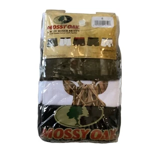 Mossy Oak Boys Boxer Briefs Set Of 5 Cotton Camouflage With Logo Sz 8 - Picture 1 of 6
