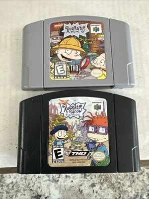 Rugrats N64 Games Lot: In Paris The Movie & Scavenger Hunt Authentic - Image 1 of 2
