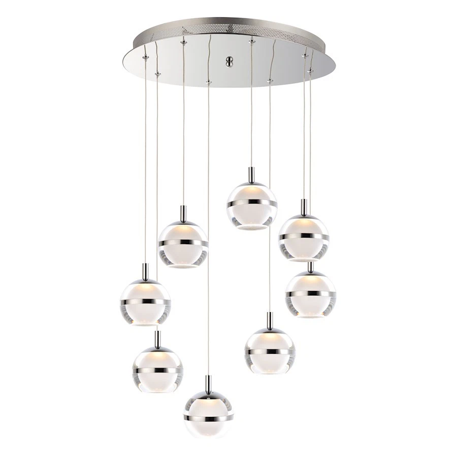 ET2 Lighting Swank 8-Light Pendant, Polished Chrome - E24598-93PC - Image 1 of 1