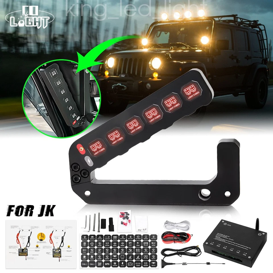 Kit de interruptores de panel de interruptor de pilar inalámbrico del lado izquierdo para Jeep Wrangler JK 07-18 Foto 1 de 4