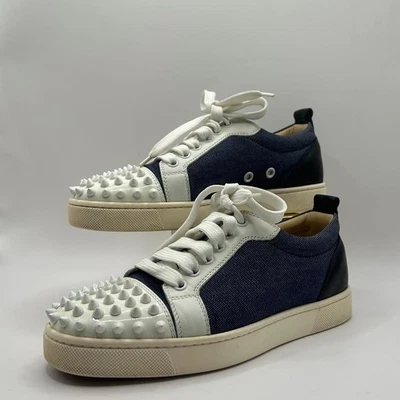 Christian Louboutin Sneakers Uomo con Borchie EU 35 Denim Bianco/Navy... - Immagine 1 di 4