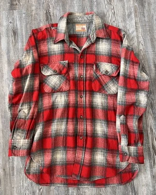 Vintage 1950's Styled by Levi's Wool Plaid Long Sleeve Shirt - Image 1 of 4