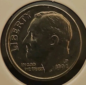 1994 P Roosevelt Dime Off Center Error - Picture 1 of 2