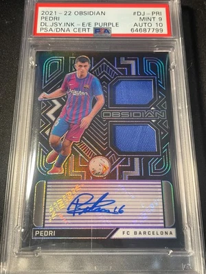 2021-22 Obsidian Pedri Jersey Patch Auto /75 PSA 9 Auto 10 #DJ-PRI - Image 1 of 2