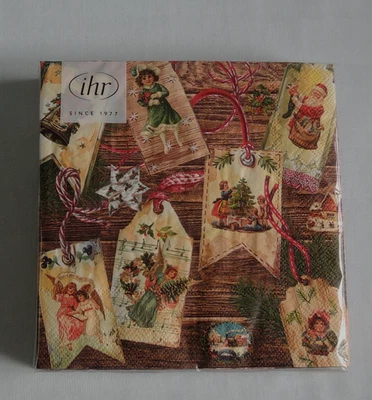 20 Servietten Weihnachten Grüße 1 Packung OVP IHR E Geschenkanhänger Engel mann - Bild 1 von 2