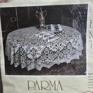 Elegant Nottingham Scranton Lace 70 x 90 Oblong Table Cover PARMA White USA Made - Picture 1 of 7