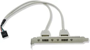 2 Port USB A Female 2.0 Rear Panel Expansion Bracket to Motherboard USB Header - Picture 1 of 3