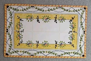 Juego de 6 manteles individuales Park Imports estampados a mano amarillos florales 19,5x13 India nuevos - Imagen 1 de 15