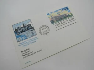 USPS Scott UX128 15c Hearly Hall First Day of Issue Postal Card - Picture 1 of 7