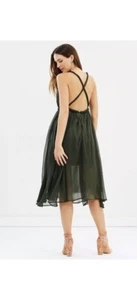 MOSSMAN The Twist & Ravel Swing Dress BNWT Sz 8 Green ( Has Pin Hole ) - Picture 1 of 13